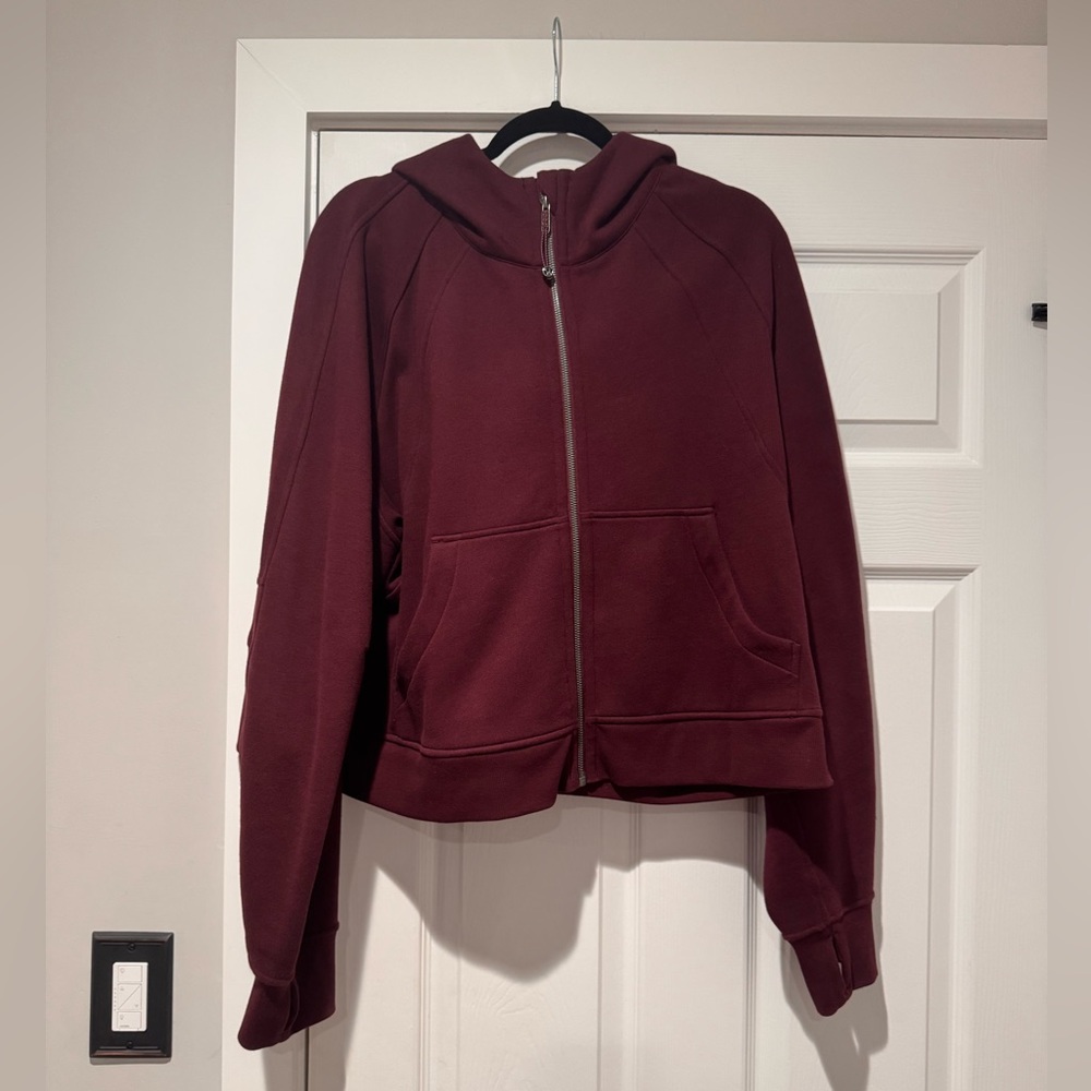 Auth. ✅ Lululemon Oversized Full Zip Scuba in “Garnet” Size XL/XXL ❤️💜